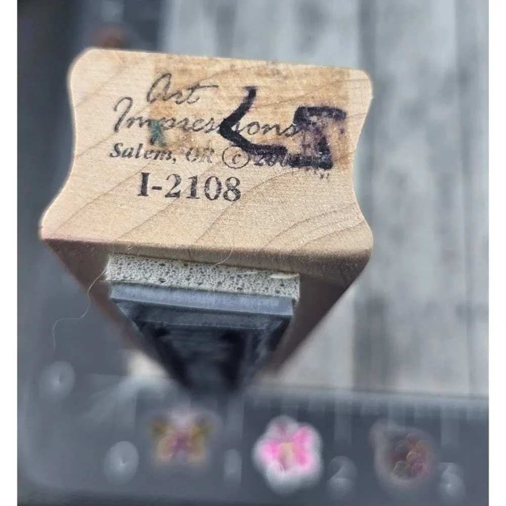 Art Impressions Blessings Vertical Print Framed I-2108 Rubber Stamp #H59